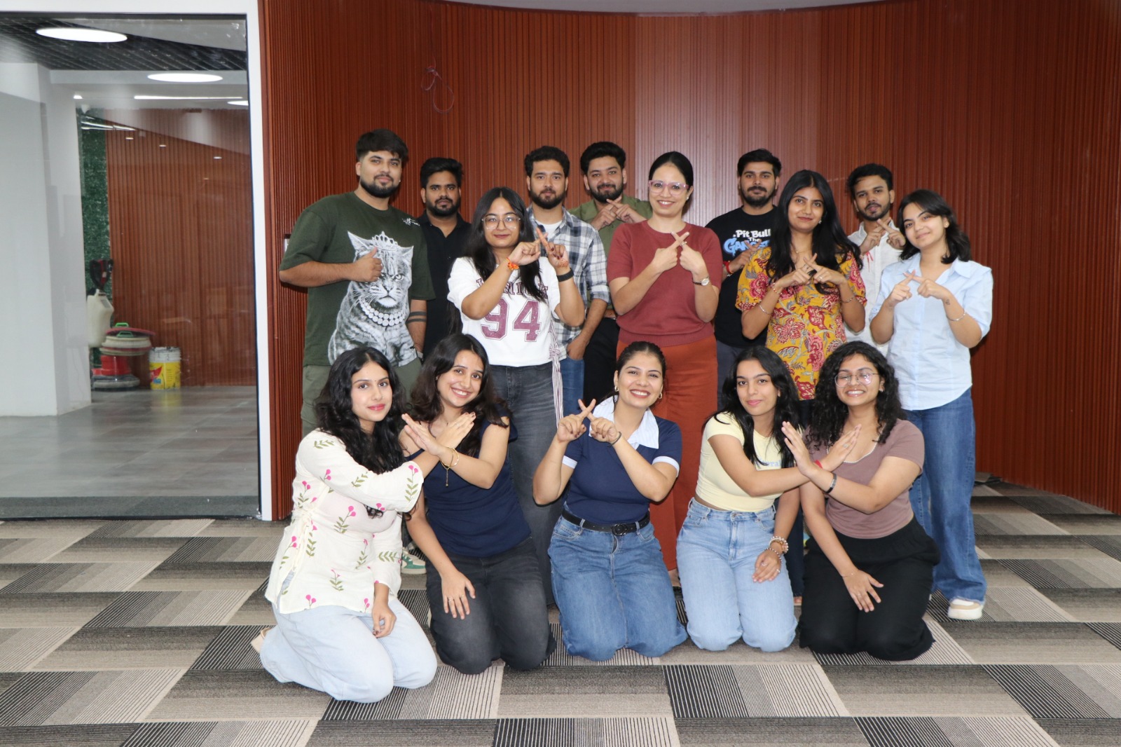 EGN India team celebrating together at the Noida office